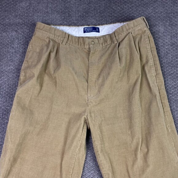 Vtg Polo Ralph Lauren Corduroy Pants Pleated Cuffed Mens 38 x 32 Fits 36x31.5 - Picture 2 of 14